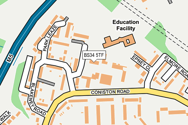 BS34 5TF map - OS OpenMap – Local (Ordnance Survey)