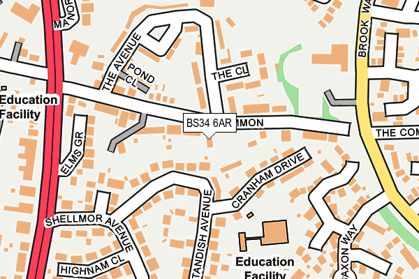 BS34 6AR map - OS OpenMap – Local (Ordnance Survey)