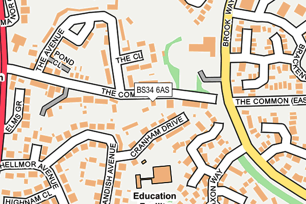 BS34 6AS map - OS OpenMap – Local (Ordnance Survey)