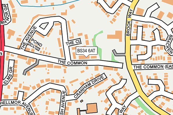 BS34 6AT map - OS OpenMap – Local (Ordnance Survey)