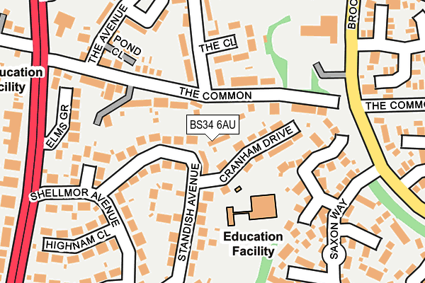BS34 6AU map - OS OpenMap – Local (Ordnance Survey)