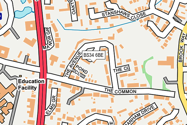 BS34 6BE map - OS OpenMap – Local (Ordnance Survey)