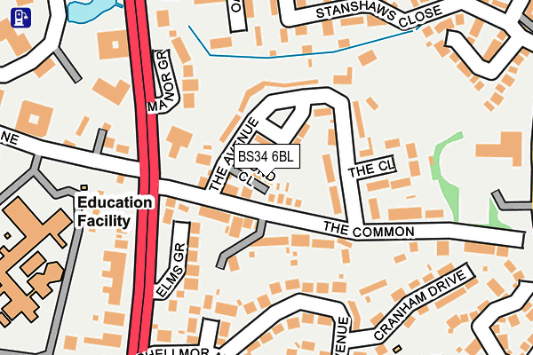 BS34 6BL map - OS OpenMap – Local (Ordnance Survey)