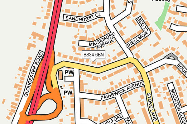 BS34 6BN map - OS OpenMap – Local (Ordnance Survey)