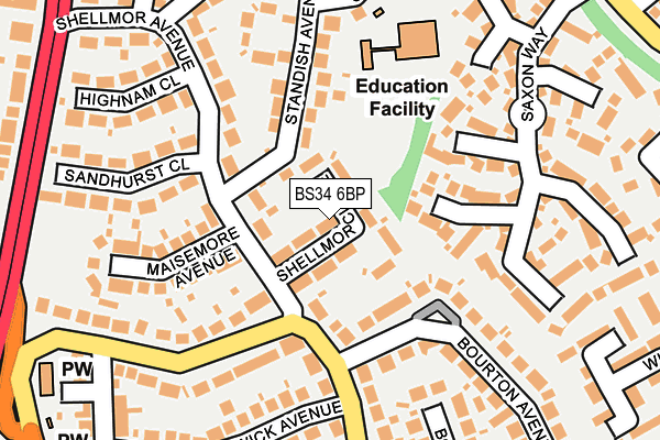 BS34 6BP map - OS OpenMap – Local (Ordnance Survey)