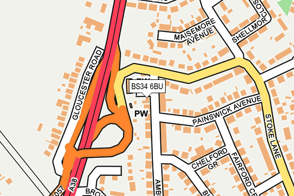 BS34 6BU map - OS OpenMap – Local (Ordnance Survey)