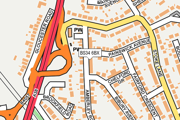 BS34 6BX map - OS OpenMap – Local (Ordnance Survey)