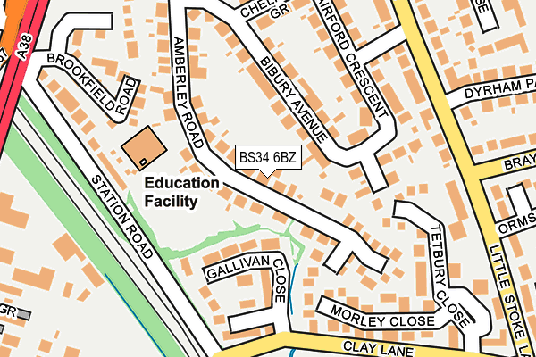 BS34 6BZ map - OS OpenMap – Local (Ordnance Survey)