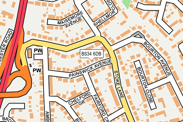 BS34 6DB map - OS OpenMap – Local (Ordnance Survey)