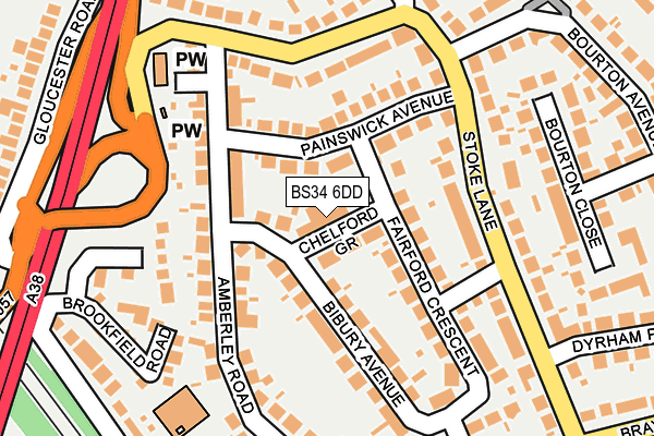 BS34 6DD map - OS OpenMap – Local (Ordnance Survey)