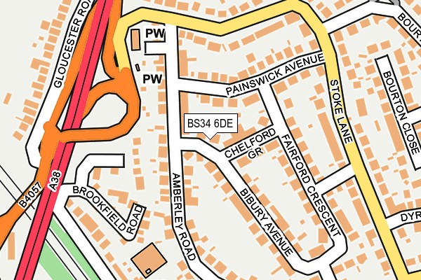 BS34 6DE map - OS OpenMap – Local (Ordnance Survey)