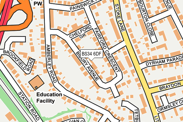 BS34 6DF map - OS OpenMap – Local (Ordnance Survey)