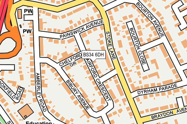 BS34 6DH map - OS OpenMap – Local (Ordnance Survey)