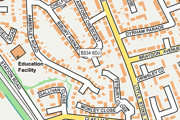 BS34 6DJ map - OS OpenMap – Local (Ordnance Survey)