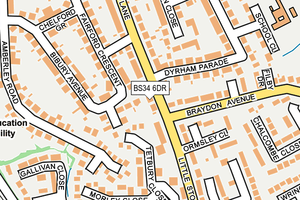 BS34 6DR map - OS OpenMap – Local (Ordnance Survey)