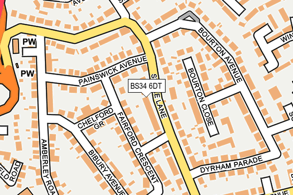 BS34 6DT map - OS OpenMap – Local (Ordnance Survey)