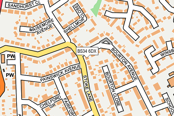 BS34 6DX map - OS OpenMap – Local (Ordnance Survey)