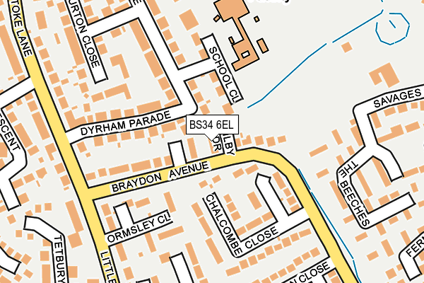 BS34 6EL map - OS OpenMap – Local (Ordnance Survey)
