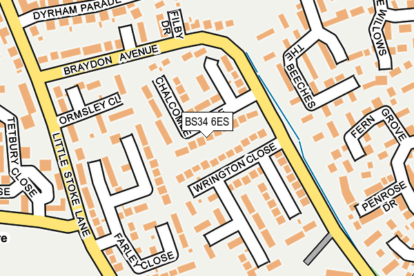 BS34 6ES map - OS OpenMap – Local (Ordnance Survey)