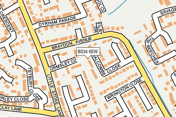 BS34 6EW map - OS OpenMap – Local (Ordnance Survey)