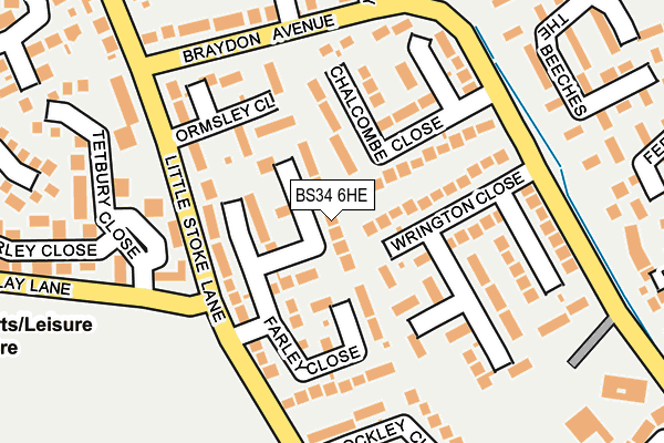 BS34 6HE map - OS OpenMap – Local (Ordnance Survey)