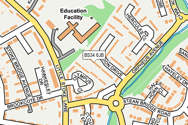 BS34 6JB map - OS OpenMap – Local (Ordnance Survey)