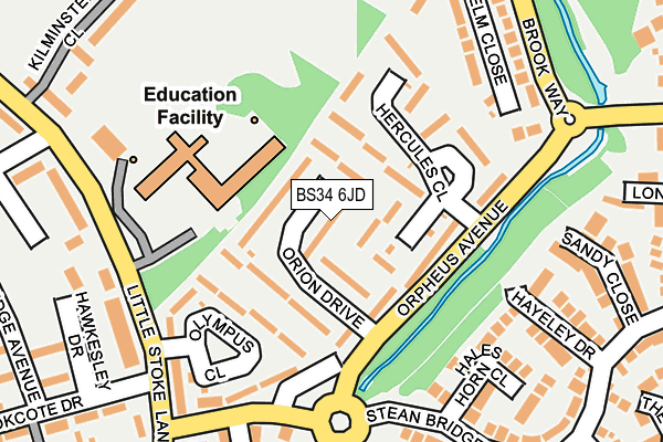 BS34 6JD map - OS OpenMap – Local (Ordnance Survey)