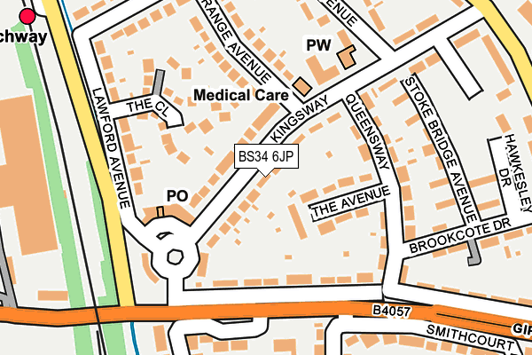 BS34 6JP map - OS OpenMap – Local (Ordnance Survey)
