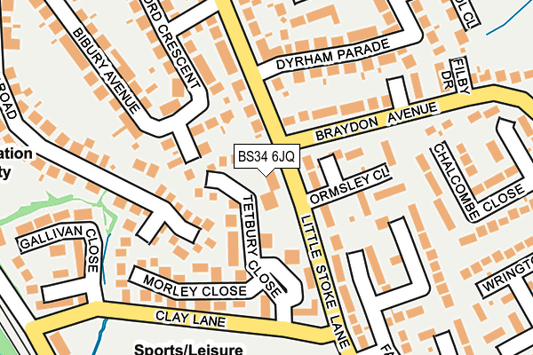 BS34 6JQ map - OS OpenMap – Local (Ordnance Survey)
