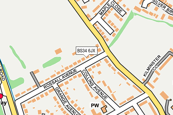 BS34 6JX map - OS OpenMap – Local (Ordnance Survey)
