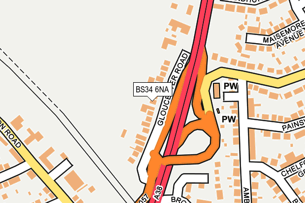 BS34 6NA map - OS OpenMap – Local (Ordnance Survey)