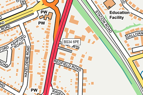 BS34 6PE map - OS OpenMap – Local (Ordnance Survey)