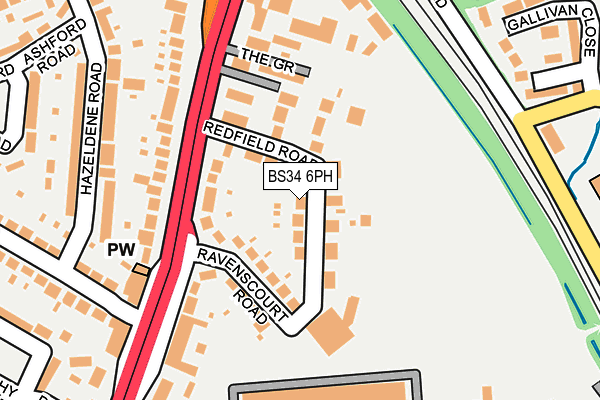BS34 6PH map - OS OpenMap – Local (Ordnance Survey)