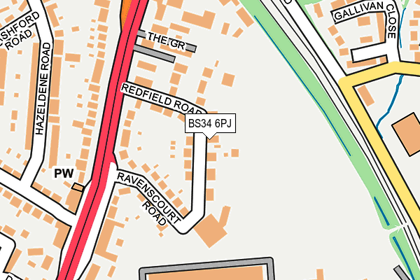 BS34 6PJ map - OS OpenMap – Local (Ordnance Survey)