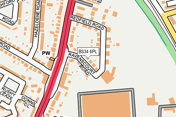 BS34 6PL map - OS OpenMap – Local (Ordnance Survey)