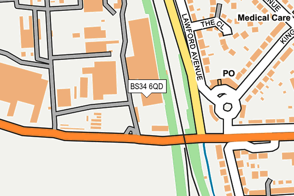 BS34 6QD map - OS OpenMap – Local (Ordnance Survey)
