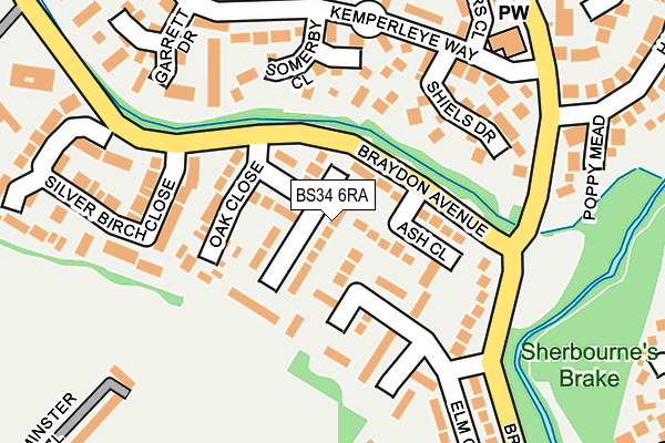 BS34 6RA map - OS OpenMap – Local (Ordnance Survey)