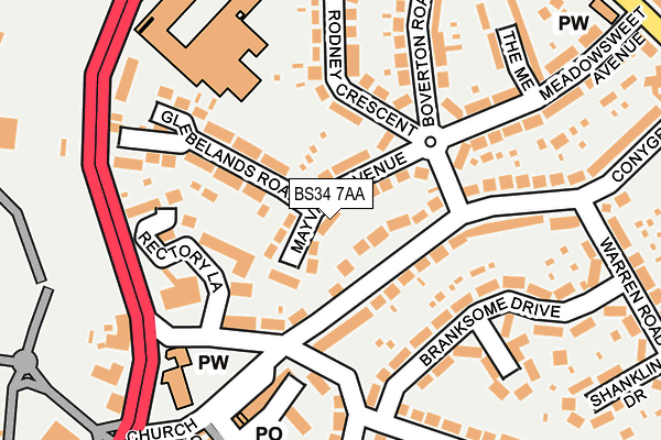 BS34 7AA map - OS OpenMap – Local (Ordnance Survey)