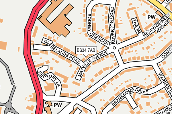 BS34 7AB map - OS OpenMap – Local (Ordnance Survey)