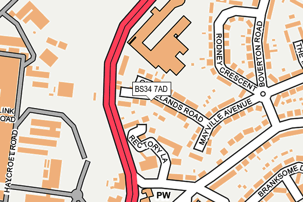 BS34 7AD map - OS OpenMap – Local (Ordnance Survey)