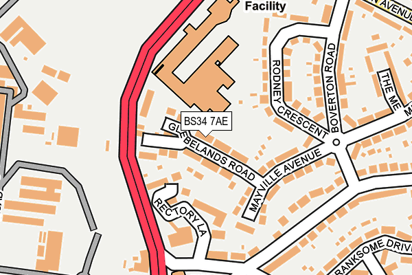 BS34 7AE map - OS OpenMap – Local (Ordnance Survey)