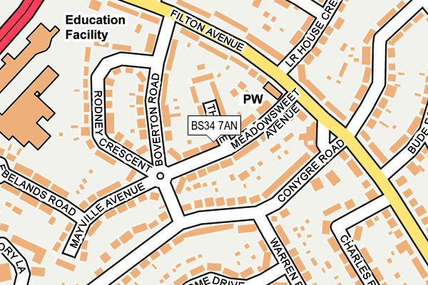 BS34 7AN map - OS OpenMap – Local (Ordnance Survey)