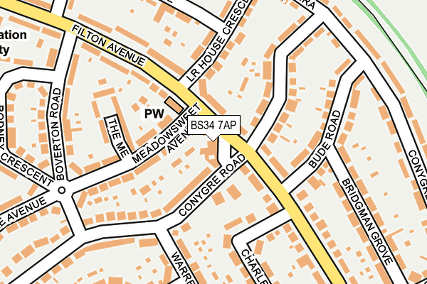 BS34 7AP map - OS OpenMap – Local (Ordnance Survey)