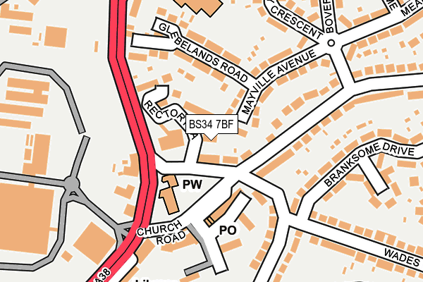 BS34 7BF map - OS OpenMap – Local (Ordnance Survey)