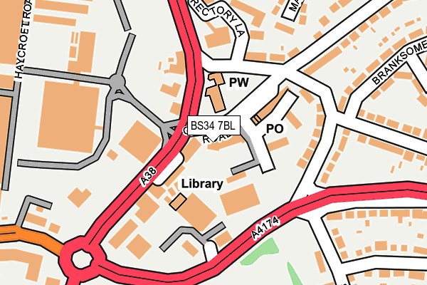BS34 7BL map - OS OpenMap – Local (Ordnance Survey)