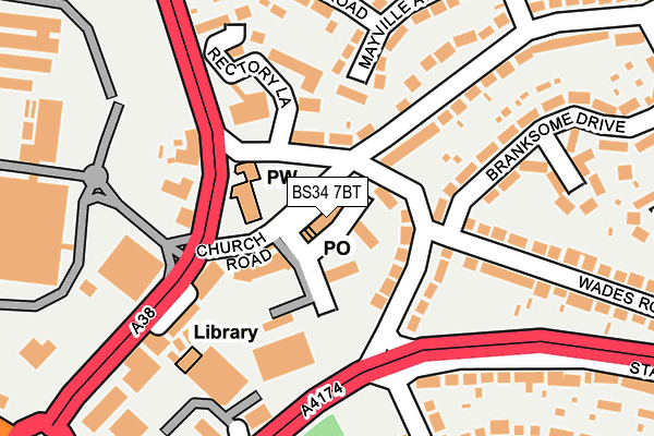 BS34 7BT map - OS OpenMap – Local (Ordnance Survey)