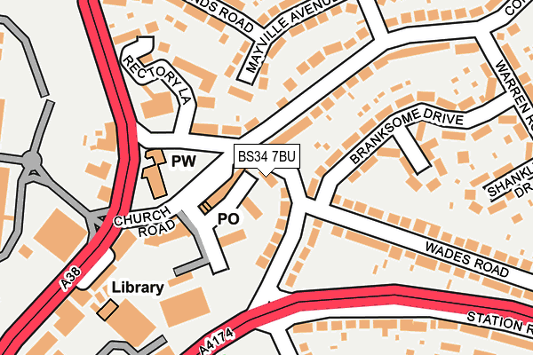 BS34 7BU map - OS OpenMap – Local (Ordnance Survey)