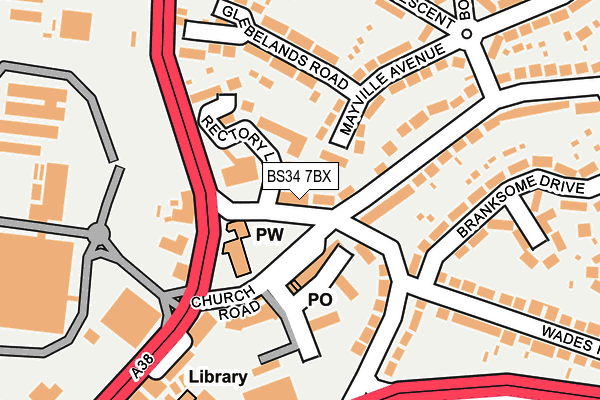 BS34 7BX map - OS OpenMap – Local (Ordnance Survey)
