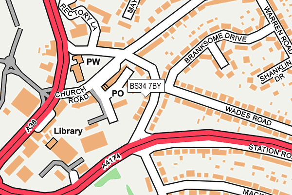 BS34 7BY map - OS OpenMap – Local (Ordnance Survey)