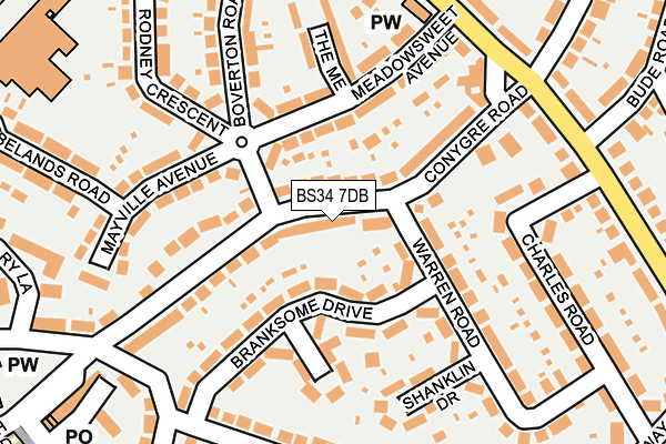 BS34 7DB map - OS OpenMap – Local (Ordnance Survey)